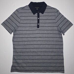 Banana Republic Mens Navy Blue Striped Short Sleeve Polo Size XL